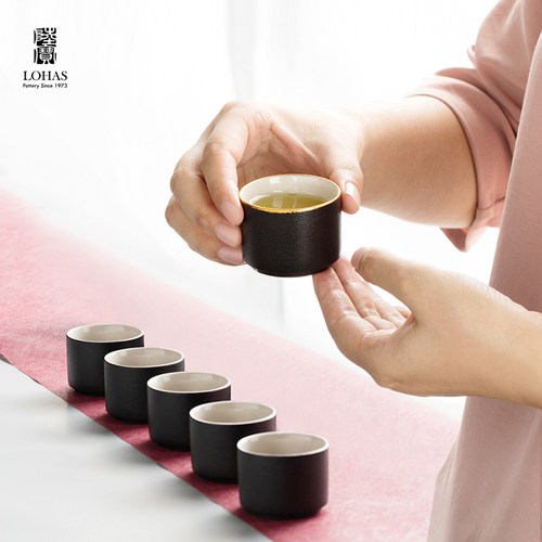 陆宝功夫茶具套组商务送礼一壶六杯带茶盘整套陶瓷茶器万事合意 - 图1