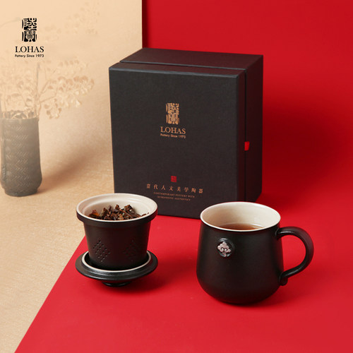 台湾陆宝茶具茶水分离杯高级杯子个人办公室泡茶杯云中锦书盖杯 - 图3