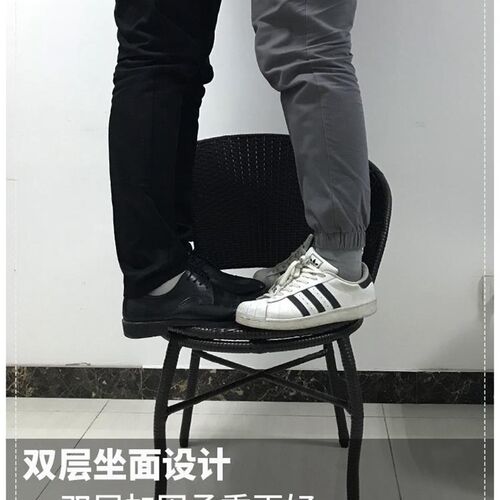 双层加大加高加粗休闲藤椅舒服透气胖人专用高靠背舒服不怕晒防水 - 图2