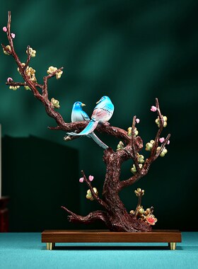 彩铜喜鹊摆件《喜上眉梢》家居客厅玄关办公室装饰品开业乔迁礼品