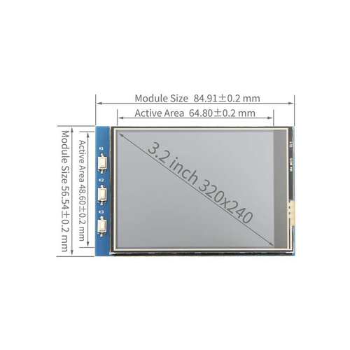 3.2寸树莓派触摸显示屏液晶屏 LCD显示器for Raspberry Pi 3B+/4B - 图3