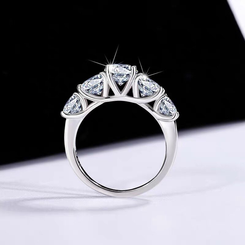 Moissanite 925 silver plated 18K gold ring customization