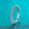 925 silver plated 18K gold full diamond wedding ring