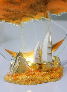 顺风顺水流沙画摆件沙漏家居客厅电视柜酒柜装饰品办公室开业礼品