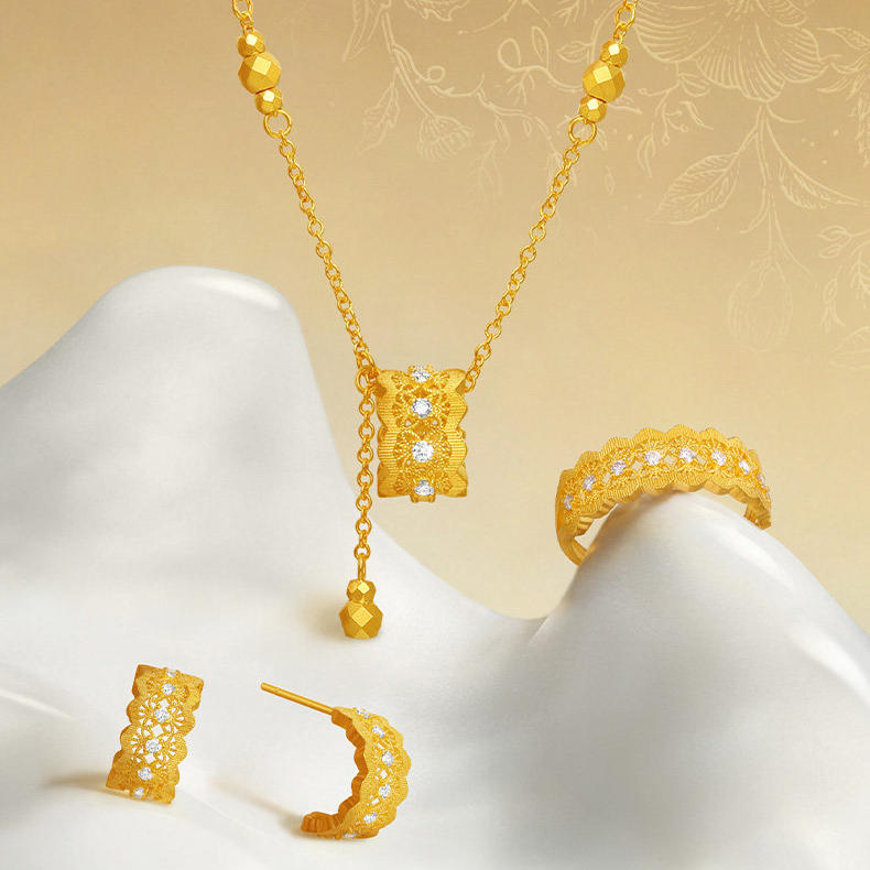 Chao Acer Intangible Cultural Heritage Filigree Thousand Gold Gold Diamond Set