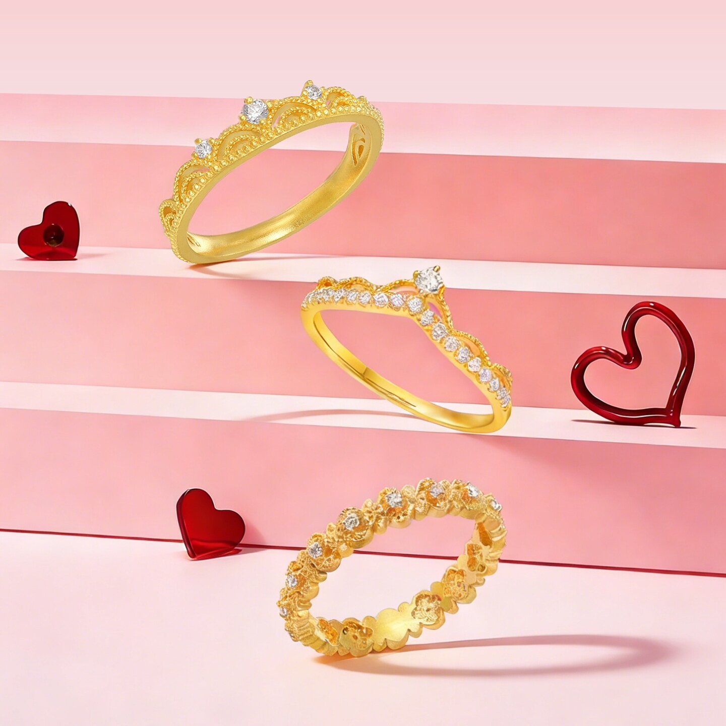 Chao Acer intangible cultural heritage filigree gold diamond ring