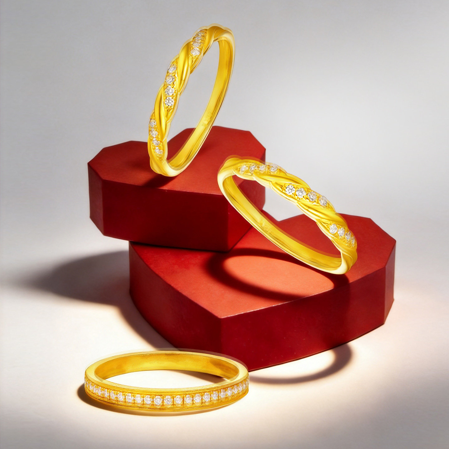 Chao Acer star stacked gold and diamond ring