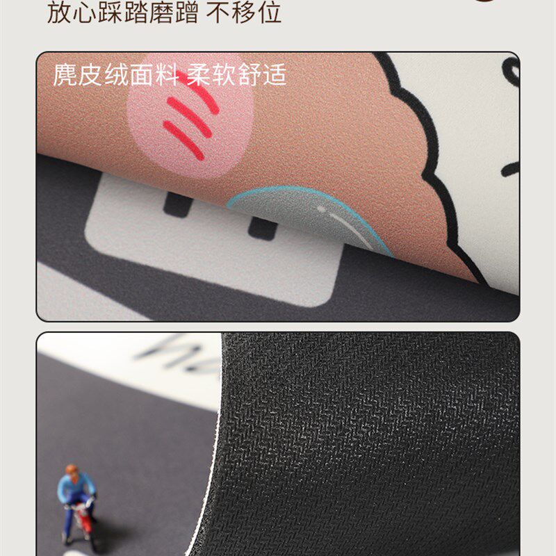 Cartoon kitchen floor mats non-slip anti-oil diatom mud absorbent mats household new wash-free and stain-resistant foot mats strip carpet