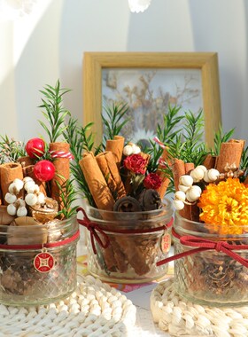 肉桂生财DIY材料包森系无火香薰柠檬松果干花摆件新年装饰伴手礼