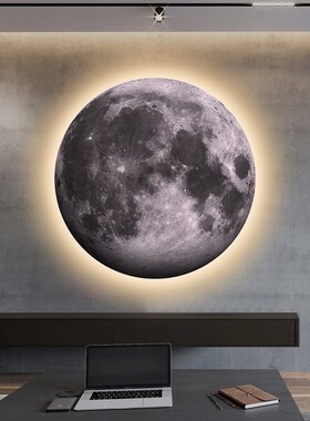 月球行星led灯画北欧入户玄关装饰画高级感客厅餐厅挂画发光壁画