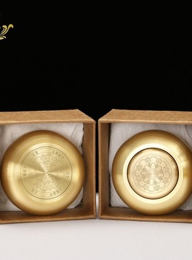 指捻旋转轮黄铜掌中摆件指尖陀螺减压藏族转简经迷你转金筒手把件