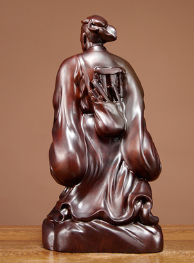 黑檀木雕鲁班祖师雕像鲁班雕塑人物雕刻摆件家居办公室装饰送礼品