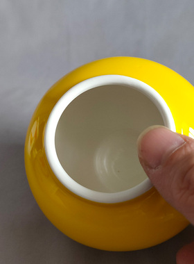 招财进宝黄色陶瓷罐摆件道用具用品储物罐家居饰品瓷工艺品瓷瓶子