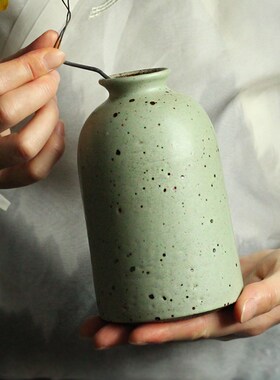 素功瑾礼手工粗陶小花瓶日式桌面摆件插花花器水培花插居家简约器