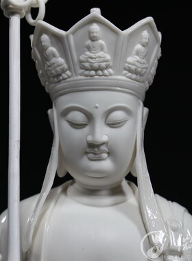 白瓷8至20寸地藏菩萨像家用供奉地藏王佛像德化陶瓷娑婆三圣摆件