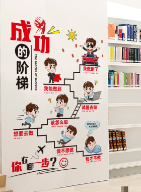 励志墙贴纸儿童房间卧室布置贴画床头海报背景墙面墙壁装饰品男孩