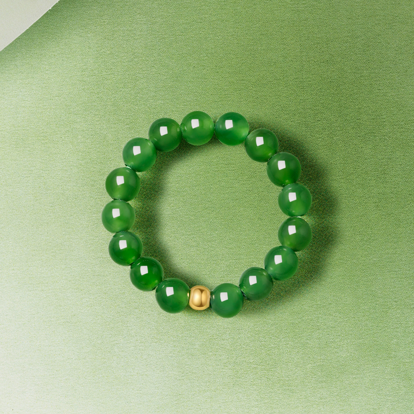 Saturday blessing 18k gold gold and jade Hetian jasper ring
