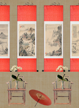 陈少梅望云楼名家仿古字画山水画国画中式客厅挂画办公室装饰壁画