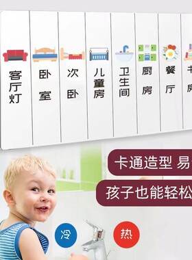灯开关标识贴家用夜光标签指示创意面板开关装饰墙贴纸保护套轻奢