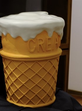 复古可爱冰淇淋大雪糕甜筒凳子美式家居装饰大摆件玄关换鞋凳礼物