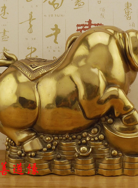 大号纯铜猪摆件招财猪发财猪福猪十二生肖猪铜猪金钱猪工艺品摆设