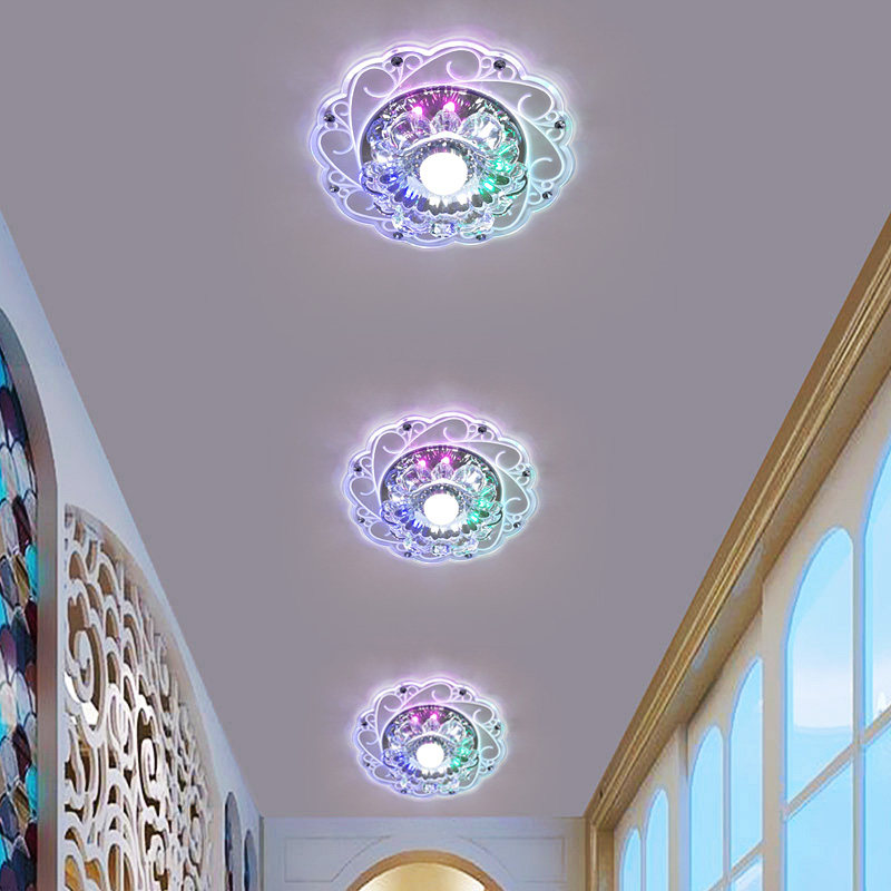 Led corridor crystal lamp corridor lamp downlight hole lamp embedded ceiling projection lamp balcony entrance entrance home creation