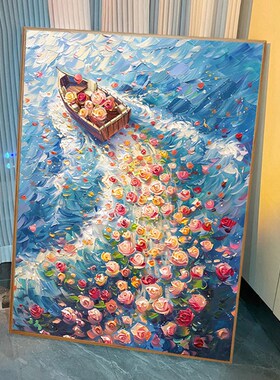 帆船花开数字油画2024新款diy油彩画手工填充丙烯画卧室打发时间