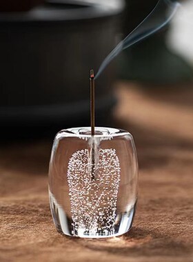 古典禅意琉璃香插盖置功夫茶具盖碗盖架托雅致沉香焚香扩香
