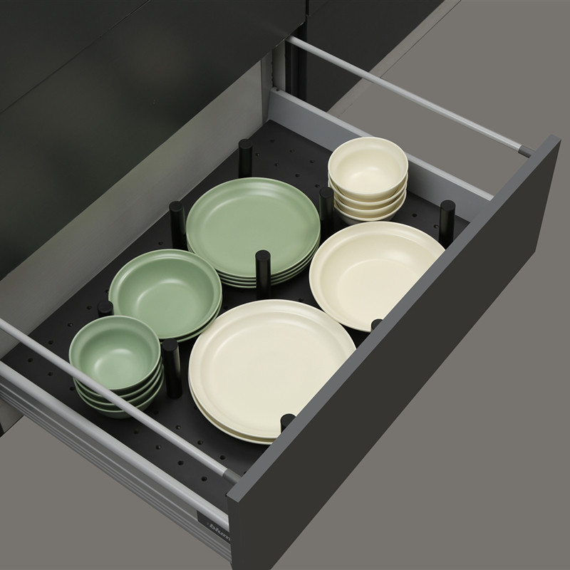 Customized kitchen cabinet drawer bowl rack partition built-in storage partition box cabinet dish rack plate rack hole board