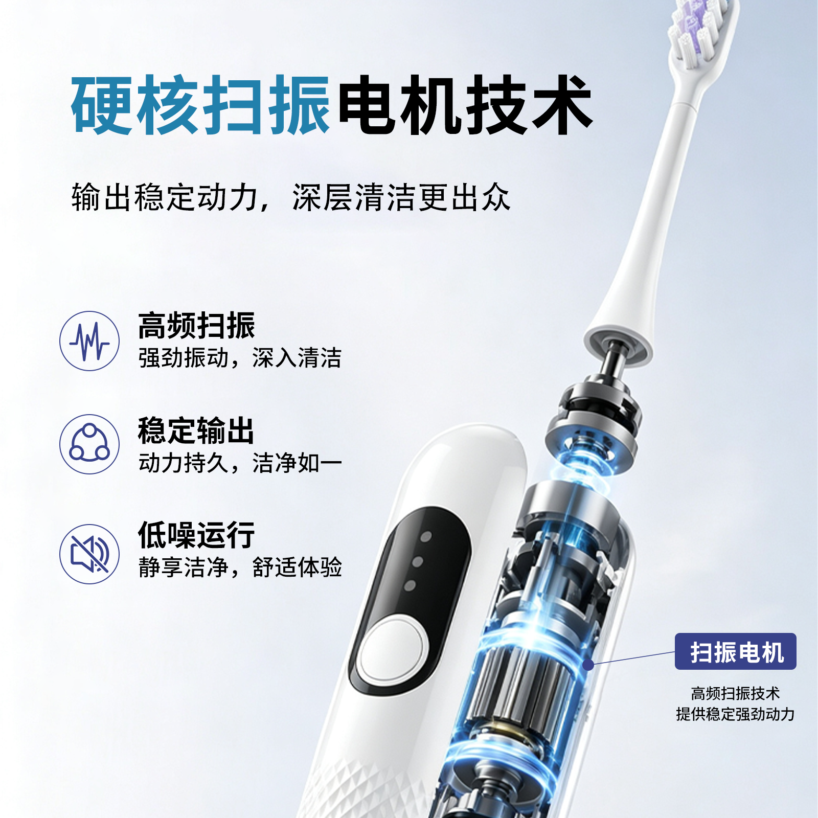 秘勒扫振牙刷电动牙刷成人情侣款家用便携式防水全自动生日礼物