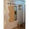 Porch hole board with mirror, full-length mirror, custom wall panel, hanging clothes, solid wood storage rack, hidden shielding