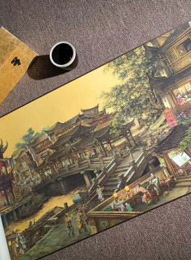 张孝友国画南乡旧梦图高清艺术复制品微喷油画绢丝布风景画芯定制