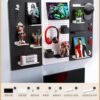 Wall hole board punch-free storage rack storage wall metal hanging board wall partition living room entrance display rack