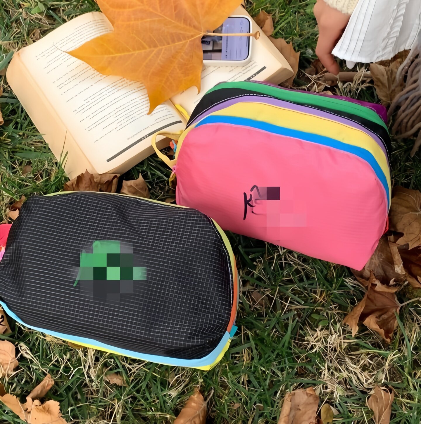 Ins portable contrast color storage bag dopamine small shoulder bag