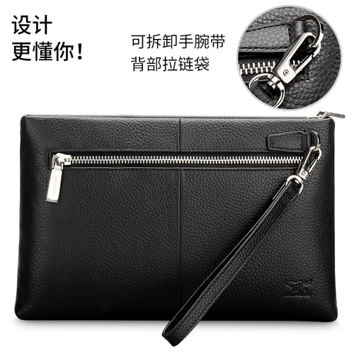 Septwolves, кожаная маленькая сумка клатч, сумка с петлей на руку, из натуральной кожи