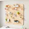 Solid wood hole board hanging board wall decorative partition shelf desk background wall rack display rack storage rack