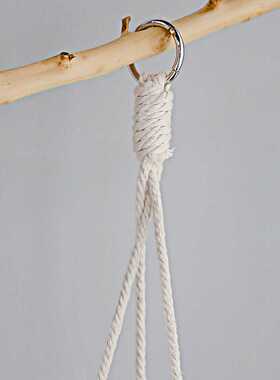 波西米亚手工编织挂毯墙壁花架置物架 双层圆形吊篮民宿阳台装饰