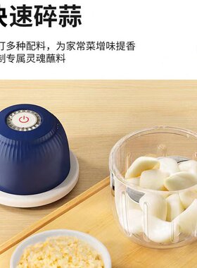电动蒜容机玻璃杯搅蒜器蒜泥机捣蒜器爆款无线电动小型料理机