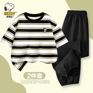 拍2件！史努比夏季新款中小童套装