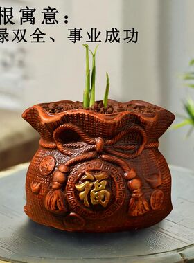 禄根花盆陶瓷绿植好养有