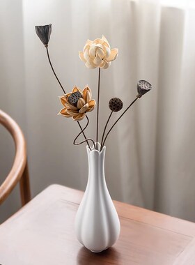 景德镇陶瓷花瓶仿宋水仙瓶插花花器客厅花架博古架干花装饰品摆件