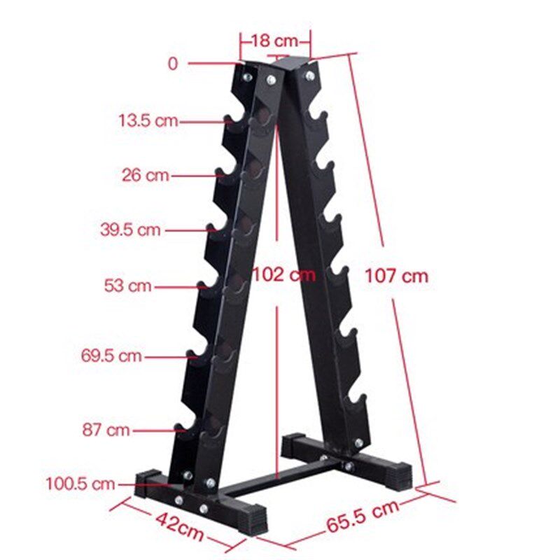 Dumbbell racks can be placed on hexagonal plastic sheets at home