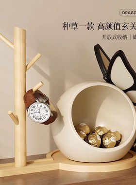 中古风创意蝴蝶玄关钥匙收纳摆件酒柜客厅轻奢装饰品搬家乔迁礼物