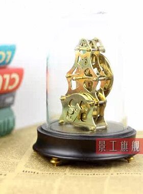 骨架钟座钟摆设纯铜仿古软装快摆纯铜 欧式座钟钟  饰品