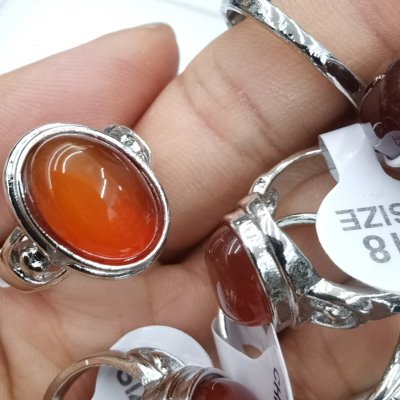 Red agate green agate ring ring box 100 pieces in a box metal environmentally friendly alloy wearable finger European and American style