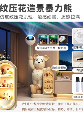中古风皮纹造景暴力熊客厅装饰品