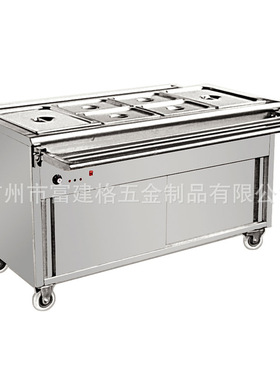 保温售饭台商用电热快餐保温台玻璃罩多格自助快餐车份数盆售饭车