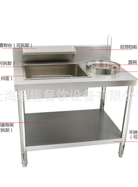 快餐店电动裹粉台炸鸡店商用裹面台机汉堡店不锈钢裹粉台三件套