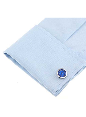 法式cufflinks 蓝色汽车转速表车速表盘袖扣袖钉 现货B4029