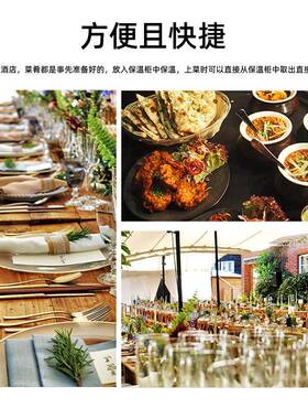 千麦商用保温餐车双门不锈钢菜品保湿医院学校酒店宴会保温餐车
